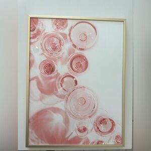 Pink Champagne Glasses Wall Art